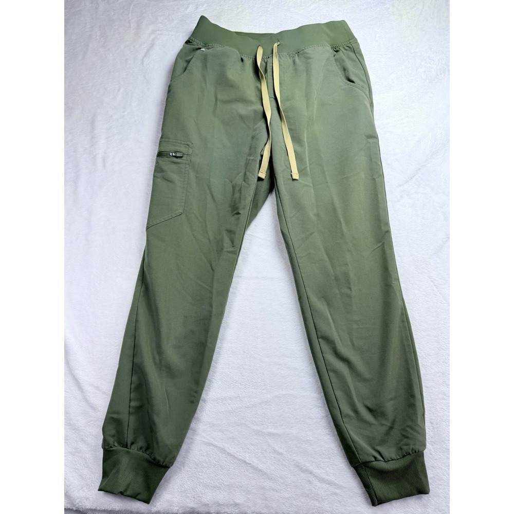 FIGS Technical Collection Zamora Scrub Joggers Moss Green Cargo Pockets XS